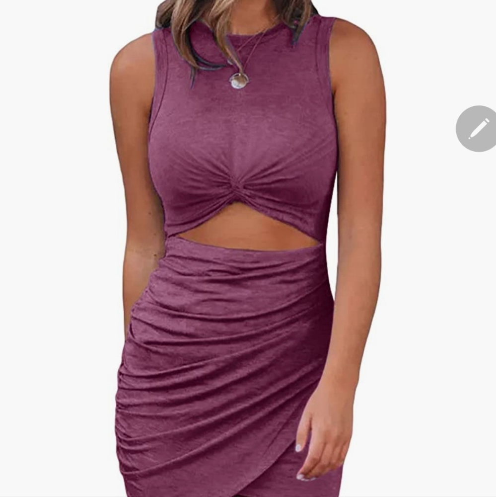Wine color fitted dress